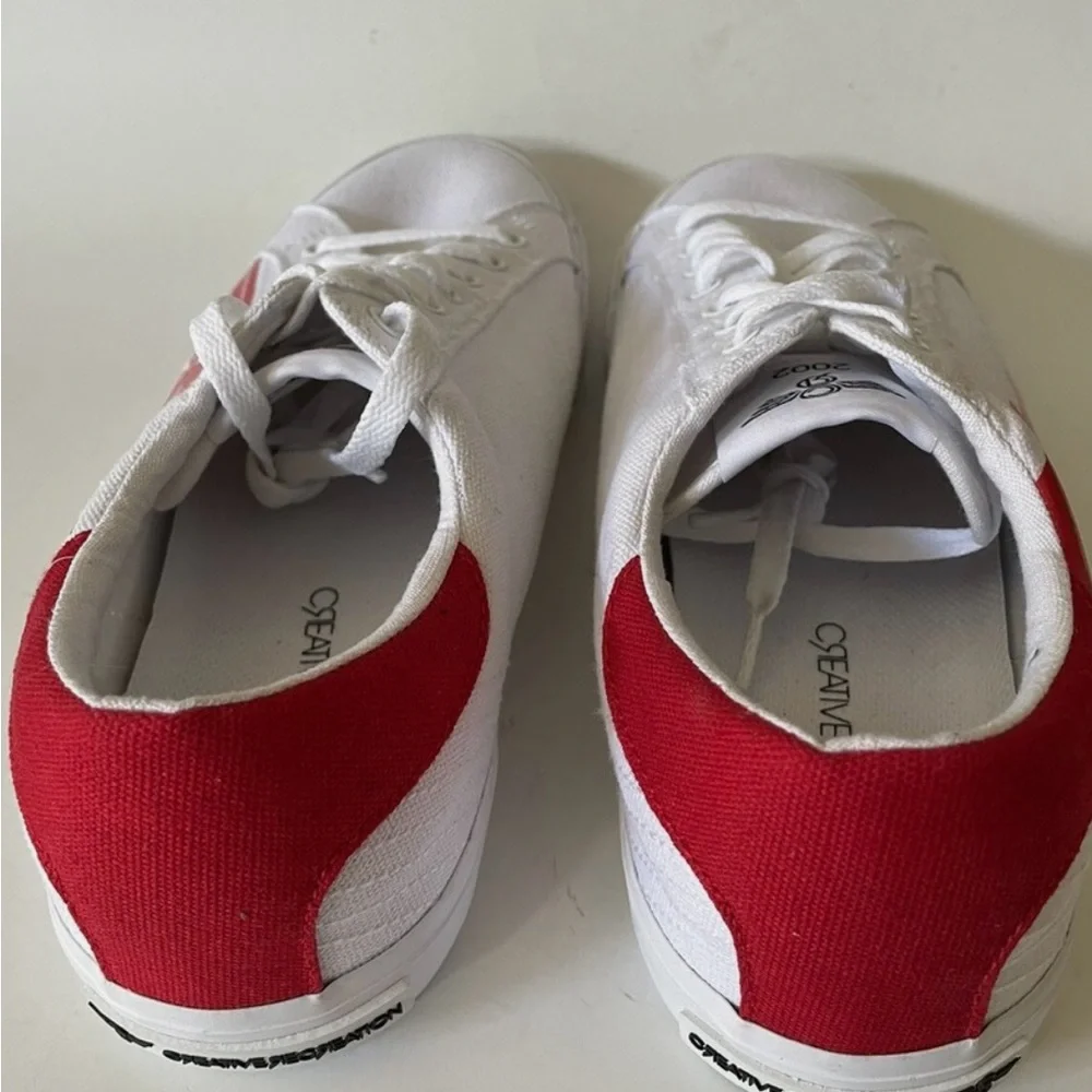 Creative Recreation Zeus Sneakers Men's Size 11 White Red Canvas Lace Up - Picture 6 of 10